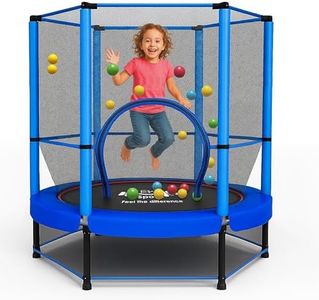 FK Sports 55" Rebounder Trampolines for Toddlers, Kids with Safety Enclosure Net, Bungee, Anti-Skid Pad & Steel Frame, Indoor & Outdoor Kids Trampoline - Mini Trampoline from Age 1 to 11 Childern