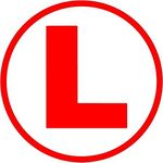 ARWY car stickers exterior (Pack of 2) Red L Board Learning Driver car decal sticker(19.5Cm X 19.5 Cm)