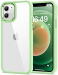 HOOMIL Case for iPhone 12 and iPhone 12 Pro 6.1-Inch, Non-Yellowing, Drop Protection, Anti-Scratch Transparent Hard Back Phone Cover - Light Green