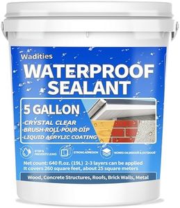 Liquid Waterproof Sealant Clear - 5 Gallon, Wadities Wall Bathroom Roof Water-Based Waterproof Coating, Invisible Repairing Leak Patch & Seal Liquid Rubber Sealant for Indoor and Outdoor