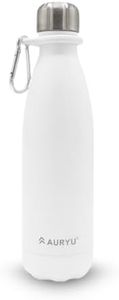 Auryu Best in Class Triple-Walled Insulated Stainless Steel Water Bottle, Keeps your Drinks Cold for up to 24 Hours and Hot for up to 12 Hours, Leak Proof, Make a Difference in the World, White, 17oz