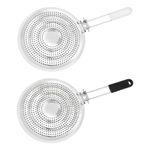 Soomuct 2PCS Gas Hob Only Heat Diffuser in Stainless Steel，Heat Diffuser Gas Hob，ø20.5CM.（Silver）