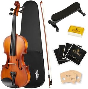 Mendini By Cecilio Violin For Beginners, Kids & Adults - Beginner Kit For Student w/Hard Case, Rosin, Bow - Starter Violins, Wooden Stringed Musical Instruments