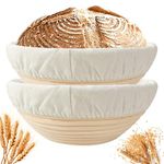 Bread Proofing Basket 9 Inch: Set of 2 Round Banneton Sourdough Proofing Bowls for Artisan Bread Making for Professionals and Home Bakers