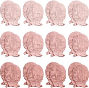 Pro Goleem Baby Mittens 12-pack for Newborn Boys & Girls, Soft Organic Cotton Muslin No Scratch Gloves with Elastic Strap,Infant Essentials 0-6 Months,Neutral Dusty Pink, Baby Registry Must Haves Gift