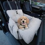 JACKO & CO – Premium Dog Car Seat – Safe & Cozy Travel Bed Carrier for Small Dogs, Puppies, Cats, Pets, Clip-On Leash, Storage Pockets, Water-Resistant, Machine Wash (Standard, Grey Small (1-25lbs)
