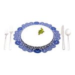 Restaurantware Pastry Tek Navy Blue Paper Doilies - Lace - 12" x 12" - 100 Count Box