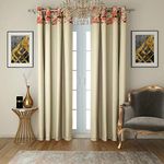 Swayam Blackout Door Curtain Set 2 for Bedroom, Guest Room - Thermal Insulator, Comes with Readymade Eyelets, Triple Layer weave (7.5Ft) Noise Dampener, Machine Washable - Grey