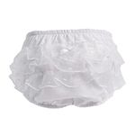 Baby Girls Frilly Lace Pants with Bow, Summer Knickers White