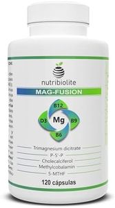 Citrato de Magnesio y Vitaminas B6, B9 (Folato), B12 y D3. Cansancio, Fatiga, Función Muscular, Articulaciones y Homocisteína 120 cápsulas - MAG-FUSION