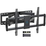 PERLESMITH Full Motion TV Wall Mount for most 50-90 Inch TVs holds up to 165lbs VESA 800x400mm, Wall Mount TV Bracket with Dual Swivel Articulating Arms Fits 24" Studs