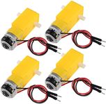 4PCS DC Electric Gear Motor TT DC 3V-6V Prewired Gear Motor Dual Shaft Intelligent Car Chassis for Arduino DIY Smart Car Robot Aircraft Toys/Robotic Body/Four-Wheel Drive Toy Car