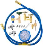 AC R134A Refrigerator Freon Recharge Kit including R134a Piercing Self-Sealing Can Tap, BPV31 Bullet Piercing Valves, R12 R22 Convert Refrigerant Tank Adapter, R134a Quick Coupler, Valve Core Remover