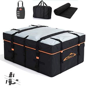 538 Litres (20 Cubic Feet) Car Roof Top Carrier Bag - Heavy Duty RoofBag with External Non-Slip Mats/Lock for All Cars with/Without Rack, Includes Carry Bag