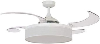 Fanaway 51103001 Fraser AC Ceiling Fan with Light 48-inch, White and Transparent Blades