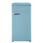 Galanz GLR33MBER10 Retro Compact Refrigerator, Single Door Fridge, Adjustable Mechanical Thermostat with Chiller, Blue, 3.3 Cu Ft