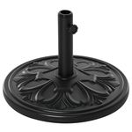 Outsunny 13kg Garden Parasol Base, Round HDPE Concrete Patio Umbrella Stand for 35mm / 38mm / 48mm Pole, Outdoor Sun Shade Parasol Weight Holder, Black