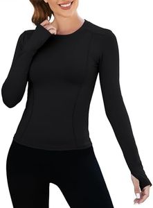IECCP T-Shirt de Sport Femme à Manches Longue Haut de Cours Séchage Rapide Top de Yoga Respirant pour Running Randonné Gym