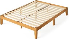 Zinus Alexia Double Bed frame - Bed 135x190 cm - 30 cm Height - Wood Platform Bed frame with wood slat support - Rustic Pine Brown