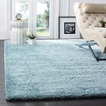 Carpetify Premiumshaggy Carpet Plain Fur Rectangular Rugs For Bedroom Hall And Drawing Room Big Size 9X12 Feet Sky Blue