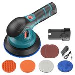 RUYIKA Cordless Car Polisher Buffer, Polishing Machine with 2500-5000 RPM, Portable Electric Car Polishers and Buffers Machines with 1500mAh Battery, 6 Variable Speed