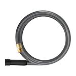 Worth Garden Short Lead-in Garden Hose 3/4 in. x 10 ft. - No Kink Water Hose with Male to Female Fittings - Heavy Duty Durable PVC Leader Hose for Household & Commercial Use - Grey