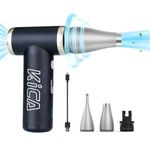 Compressed Air Duster-KiCA JetFan 2S Electric Air Duster,117000 RPM Rechargeable Cordless Air Blower for Cleaning Keyboard&PC, Jet Dry Duster with New Extreme Mode, Metal Shell-Red