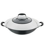 Anolon Advanced Home Hard-Anodized Nonstick Wok/Stir Fry Pan with Side Handles, 14-Inch, Onyx