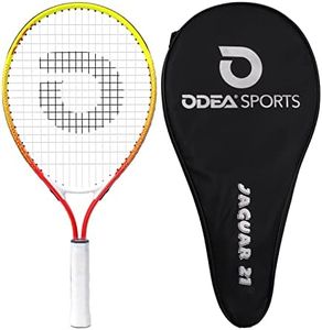 Tennis Racquet Kids 21 Inch Tennis Racket for Kids Age 5-7 Lightweight Tennis Rackets with Tennis Bag Tennis Racquet Beginner Girl&Boy (Yellow red, 21inch)