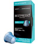 Bestpresso Coffee for Nespresso Original Machine 120 pods Certified Genuine Espresso Decaffeinato Blend(Medium Intensity) Pods Compatible with Nespresso Original 60 Days Satisfaction Guarantee