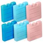 ZOPPER Reusable Ice Packs - Freezer Blocks 8cm mini Cooler Bags Assorted Colors RCoolest for Hours Powerful Chillers Lunch Box Travel Picnic and Outdoor Activities Ice Brick Picnic- 6pk