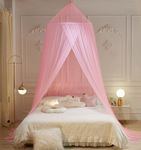 Mengersi Bed Canopy Mosquito Net,Princess Bed Canopy Canopy Bed Curtains for Girls Room,Mosquito Netting Canopy Reading Corners Room Decor for Girls (Pink)