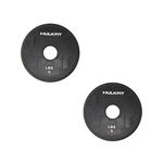 HulkFit Adjustable Rubber Coated Steel Dumbbell Weight Change Plates for Weightlifting and Strength Training (5lbs, Pair)