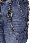 Heavy Duty Punk Chains for Pants, Multi-layer Gothic Hip Hop Accessories with Durable Clasps, Unisex Metal Belt Chain for Wallet, Keys & Streetwear Fashion