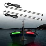 Evertine LED Boat Bow Navigation Light Kits, 13 Inch Red and Green Marine Light Strip Accessories for Pontoon Boat Dinghy Kayak Yacht Jon Bass Duck Hunting Boat, 1 Pair