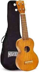 Mahalo Ukuleles MK1-TBR Kahiko Series Soprano Ukulele, Transparent Brown