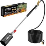 Propane Torch Weed Burner Kit,High Output Flamethrower with Self Igniter,Heavy Duty Blow Torch with Turbo Trigger and 10FT Hose for Flame Weeding,Roof Asphalt,Ice Snow,Road Marking-Black