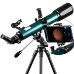 ESSLNB Telescope 70080 Telescope for Adults with Stargazing Smartphone APP Smartphone Adapter Adjustable Tripod Finder Scope Wireless Remote
