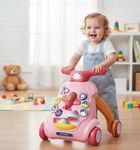 Goyal's Multi-Functional Sit-to-Stand Baby Walker with Music, Lights & Activity Center – Detachable Airplane, Rotating Gears, Shape Sorter, Ball Game, Adjustable Wheel Speed & Sand/Water Fillable Legs for Extra Stability (Pink)