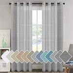 H.VERSAILTEX Linen Curtains Nickel Grommet Natural Linen Semi-Sheer Curtains 2 Panels, Privacy Added Premium Soft Rich Material Drapes for Bedroom/Livingroom/Sliding Door - 52x96 - Inch - Dove