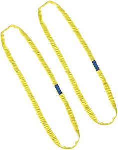 QWORK Premium Polyester Endless Round Sling, 6Ft Heavy Duty Poly Lifting Sling - 3T Capacity for Rigging and Towing - Pack of 2