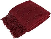 PAVILIA Maroon Red Knit Throw Blank