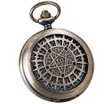 VIGOROSO Mens Pocket Watch Black Butler Antique Hollow Quartz Bronze Steampunk in Box, Bronze, Large, Steampunk