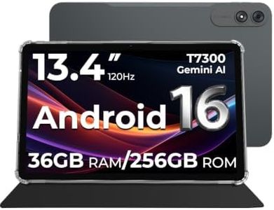 HNVHNV 13.4 inch Android 16 Tablet, T7300 Octa-Core, Black