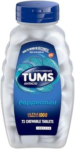 TUMS Ultra Strength Chewable Antacid Tablets for Heartburn Relief, Peppermint - 72 Count