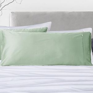 Set of 2 Luxton 100% Organic Bamboo King Size Pillowcases Sage Green Color Luxury Silky Bamboo Lyocell Plain Beige Linen Pillowcase 2pcs Pair (King Size 50x90cm, Sage Green)