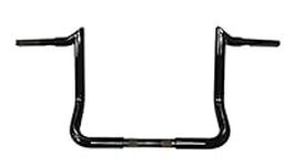 Dominator Industries 1 1/4 Inch Meathook Monkey Bagger Ape Hanger Handlebars, 13 Inch Rise, Gloss Black for 1996-2018 Electra Glide (FLH), Electra Glide Classic (FLHTC), and Street Glide (FLHX)