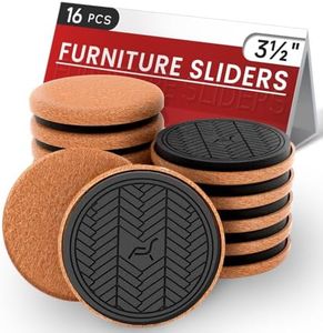 Felt Furniture Sliders for Hardwood Floors, 16 PCS 3 ½" Furniture Pads for Wood Floors, Furniture Movers for Heavy Duty Furniture, Move Furniture Easily