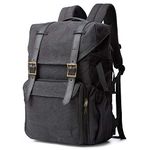 Camera Backpack, BAGSMART Camera Bag Anti-Theft DSLR SLR Canvas Backpack Fit up to 15" Laptop with Rain Cover, Tripod Holder for Women and Men,Black