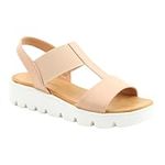 Heavenly Feet Womens Ritz Platform Vegan Sandals (Nude, UK Footwear Size System, Adult, Women, Numeric, Medium, 7)